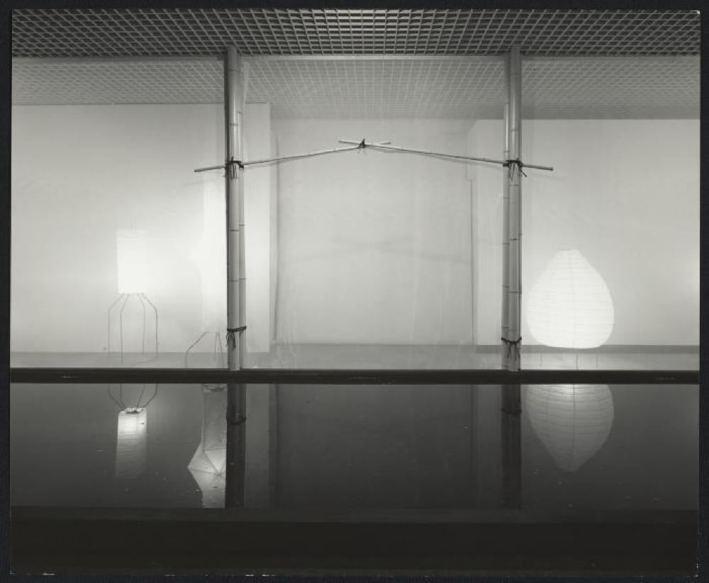 Installation view of "Space of Akari & Stone," Yurakucho Art Forum (Seibu Museum of Art), February 9, 1985 – February 20, 1985.