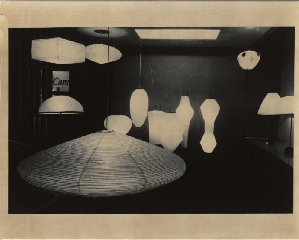 Installation view of "Isamu Noguchi Exhibition" Chuo Koron Gallery, August 2 - 7, 1954.