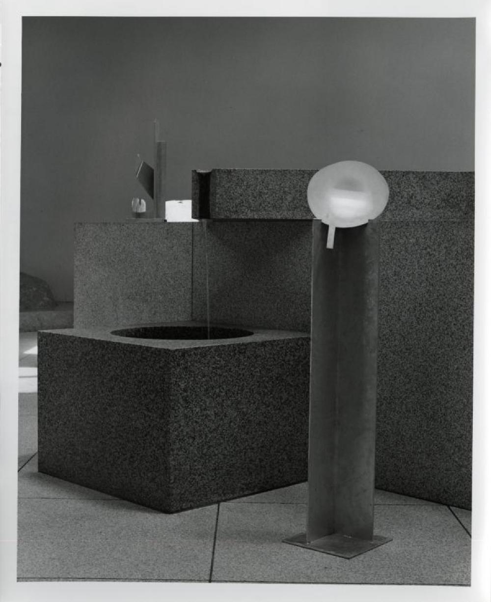 Installation view of "Isamu Noguchi: Steel Sculptures," Sogetsu Plaza (April, 1984)
