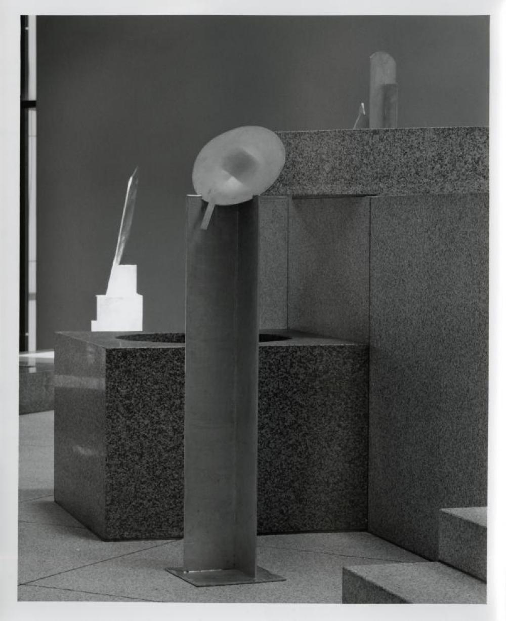 Installation view of "Isamu Noguchi: Steel Sculptures," Sogetsu Plaza (April, 1984)