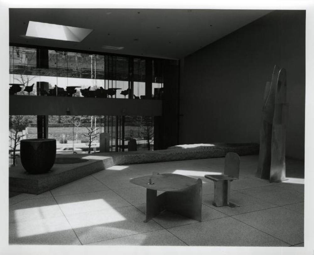 Installation view of "Isamu Noguchi: Steel Sculptures," Sogetsu Plaza (April, 1984)