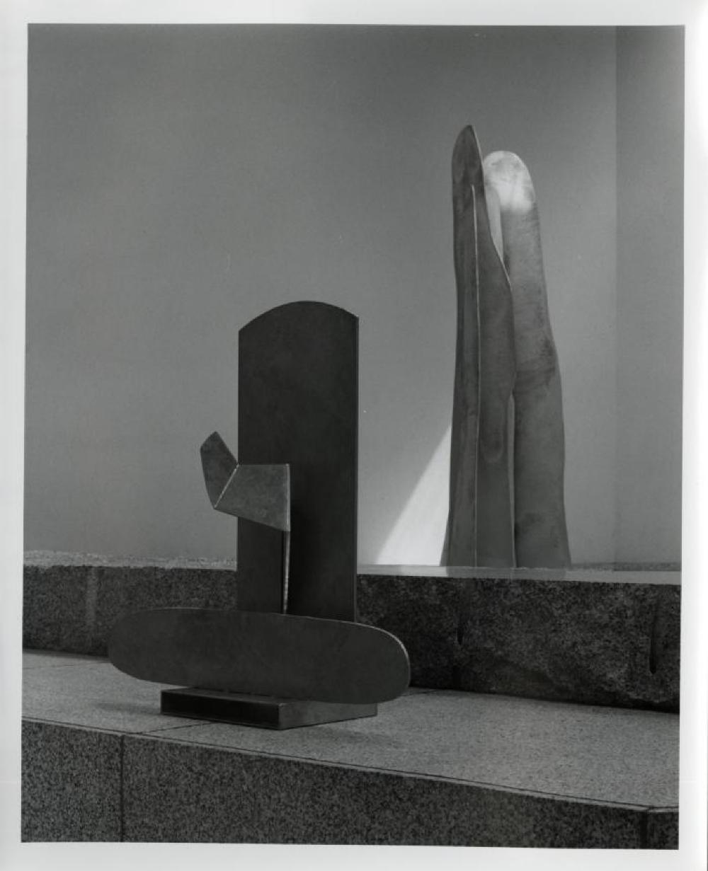 Installation view of "Isamu Noguchi: Steel Sculptures," Sogetsu Plaza (April, 1984)
