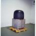 Installation process for Relocated, The Noguchi Museum, April 10, 2001 - October 31, 2001.